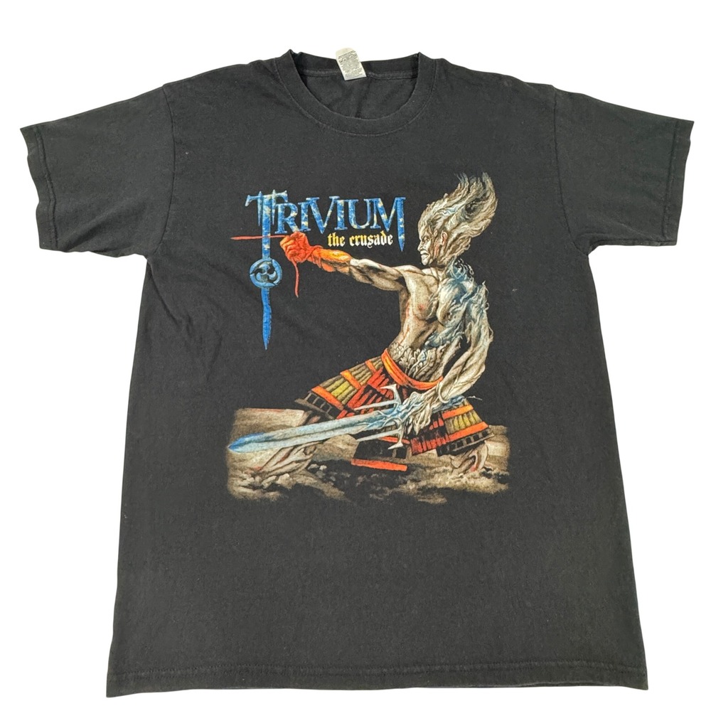 Trivium The Crusade Band T-Shirt Men's L Black Fruit of the Loom Heavy Cotton